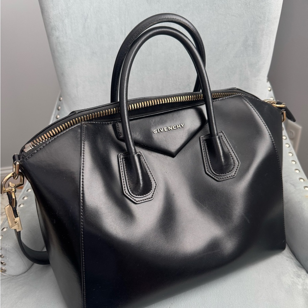 Givenchy Black Satchel with Gold Hardware